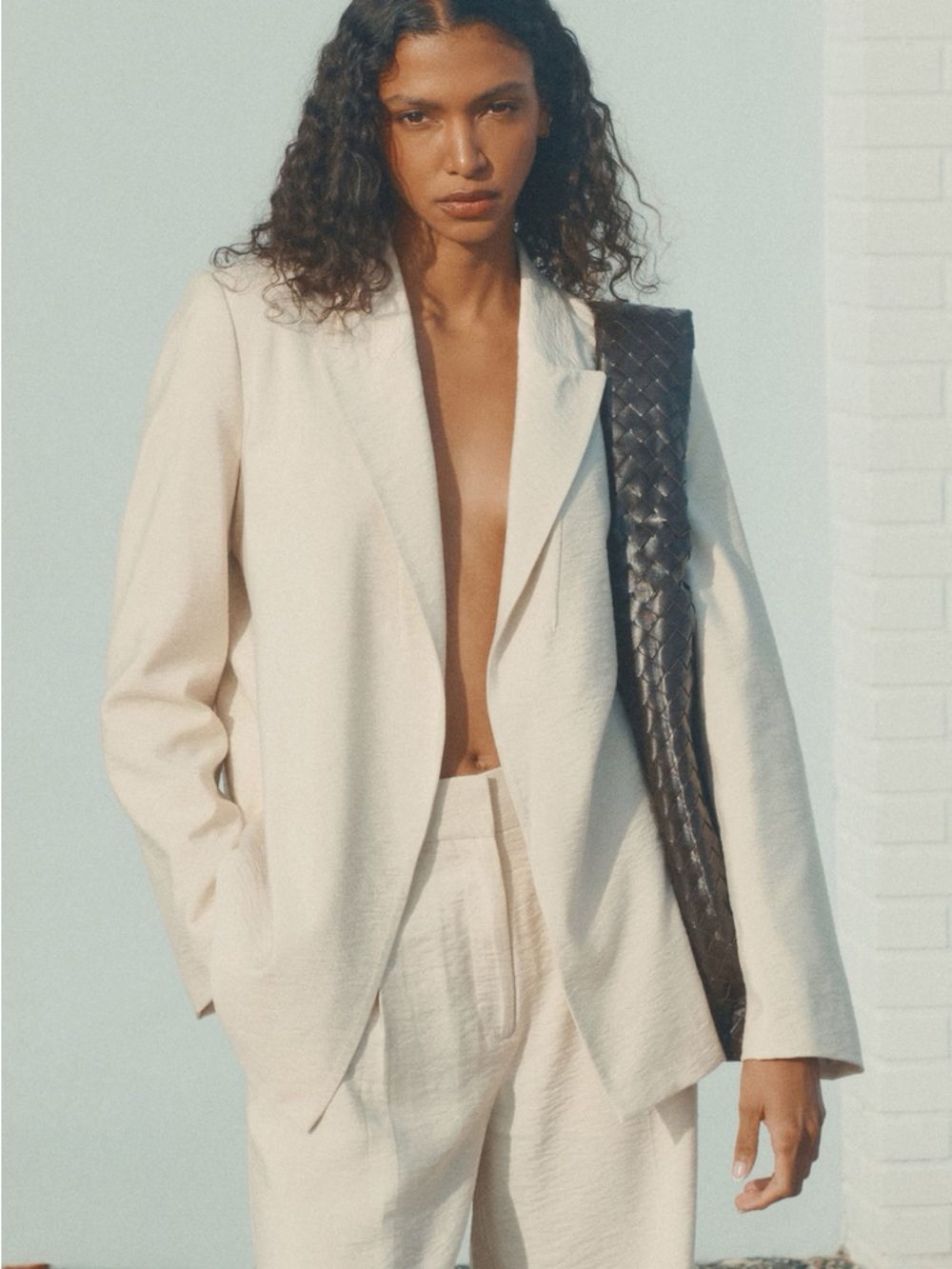 Dynamite Athena suit blazer and wide leg pants